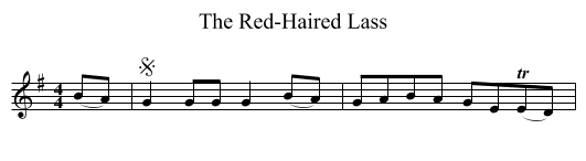 Red-Haired Lass, The  - staff notation