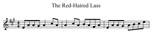 Red-Haired Lass, The  - staff notation