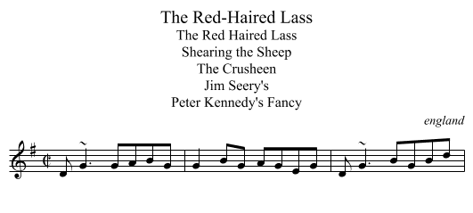 Red-Haired Lass, The - staff notation