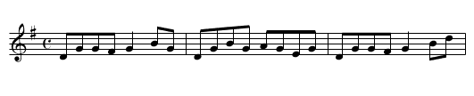 Red-Haired Lass - staff notation
