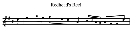 Redhead's Reel - staff notation