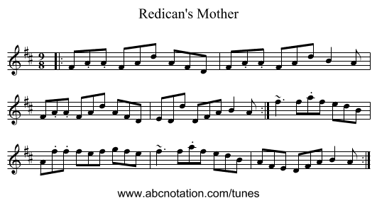Redican's Mother - staff notation
