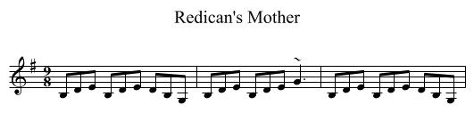 Redican's Mother - staff notation