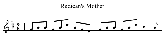 Redican's Mother - staff notation
