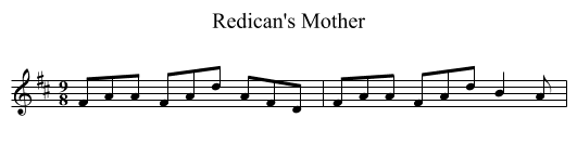 Redican's Mother - staff notation