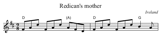 Redican's mother - staff notation