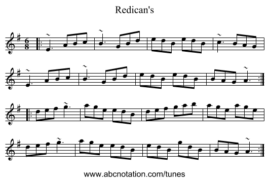 Redican's - staff notation