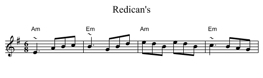 Redican's - staff notation