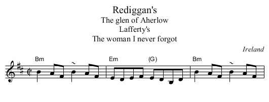 Rediggan's - staff notation