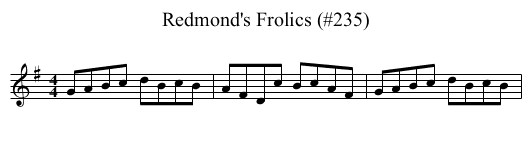 Redmond's Frolics (#235) - staff notation