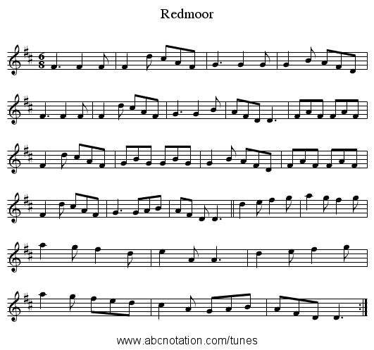 Redmoor - staff notation
