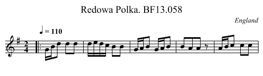 Redowa Polka. BF13.058 - staff notation