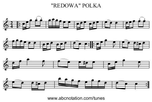 REDOWA POLKA - staff notation