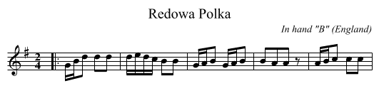 Redowa Polka - staff notation