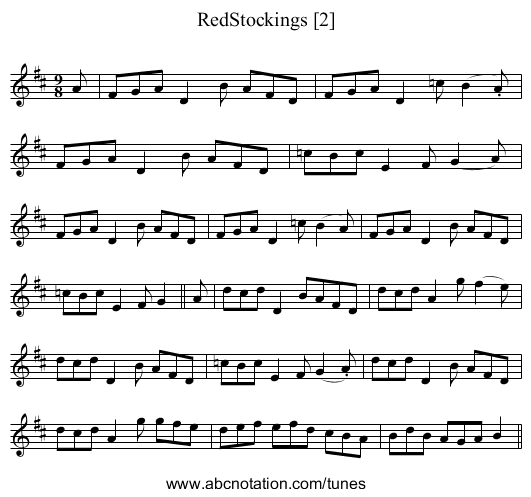 RedStockings [2] - staff notation