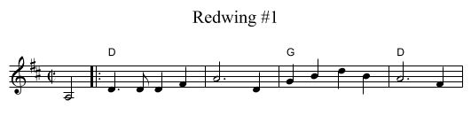 Redwing #1 - staff notation