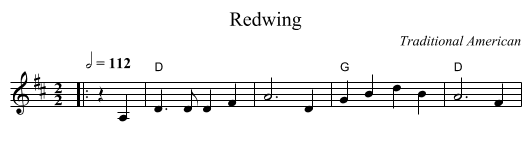 Redwing - staff notation