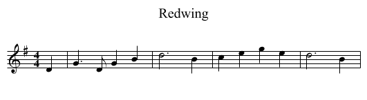 Redwing - staff notation