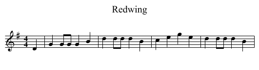 Redwing - staff notation