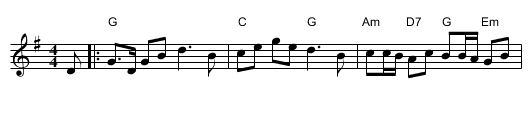 Redwing - staff notation