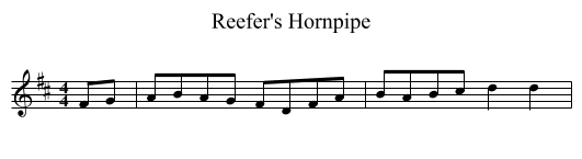 Reefer's Hornpipe - staff notation