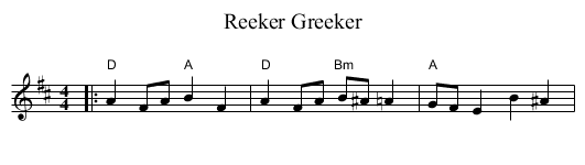 Reeker Greeker - staff notation
