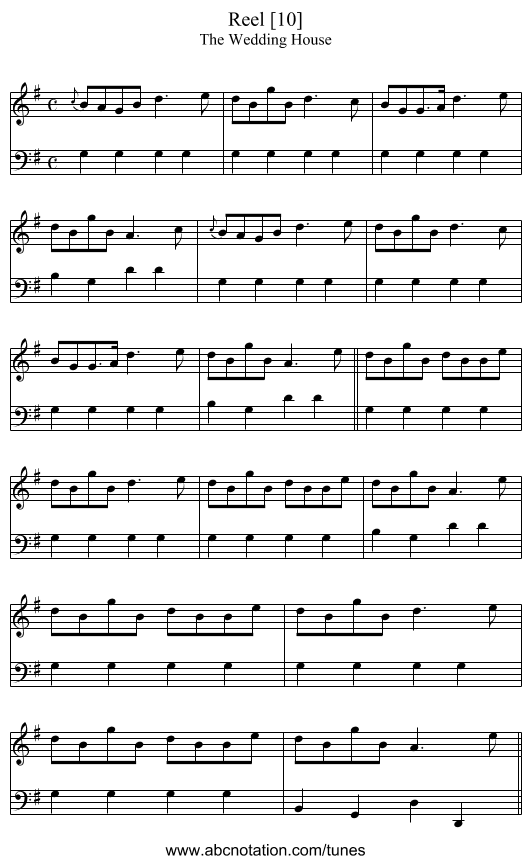 Reel [10] - staff notation