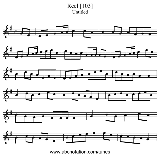 Reel [103] - staff notation
