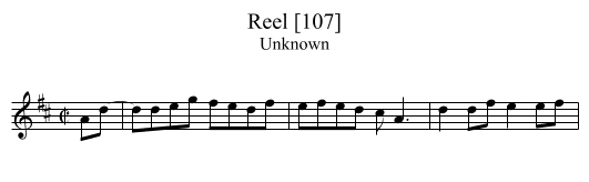 Reel [107] - staff notation