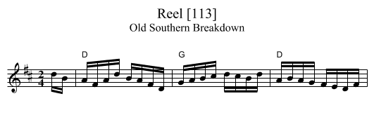 Reel [113] - staff notation