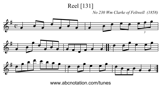 Reel [131] - staff notation
