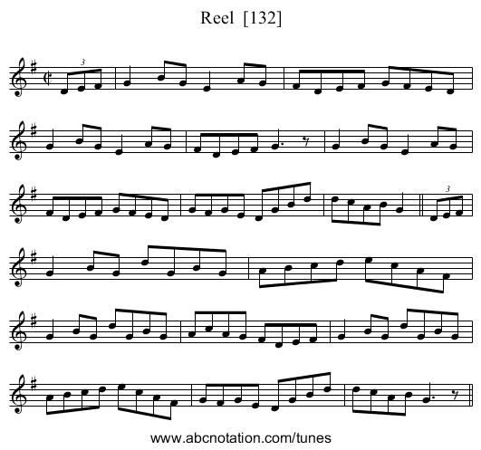 Reel  [132] - staff notation