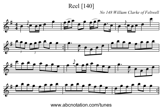Reel [140] - staff notation