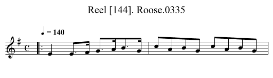 Reel [144]. Roose.0335 - staff notation