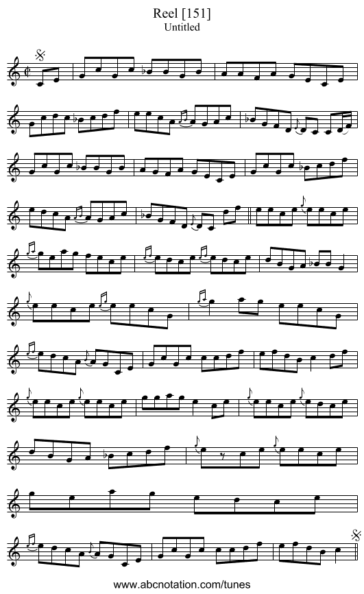 Reel [151] - staff notation