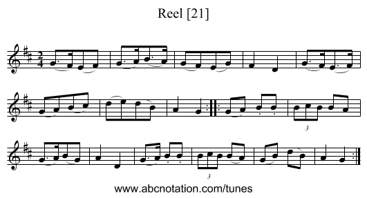 Reel [21] - staff notation