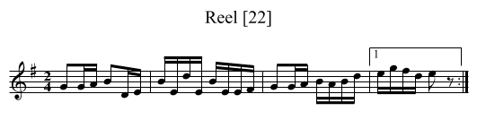 Reel [22] - staff notation