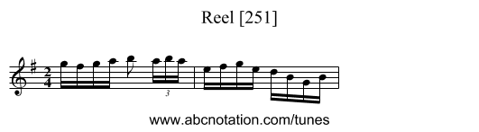 Reel [251] - staff notation