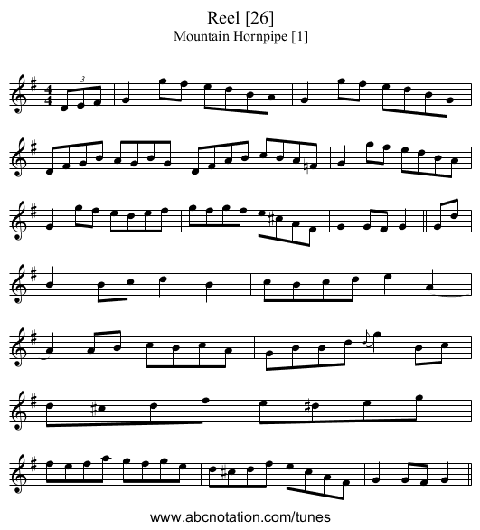 Reel [26] - staff notation