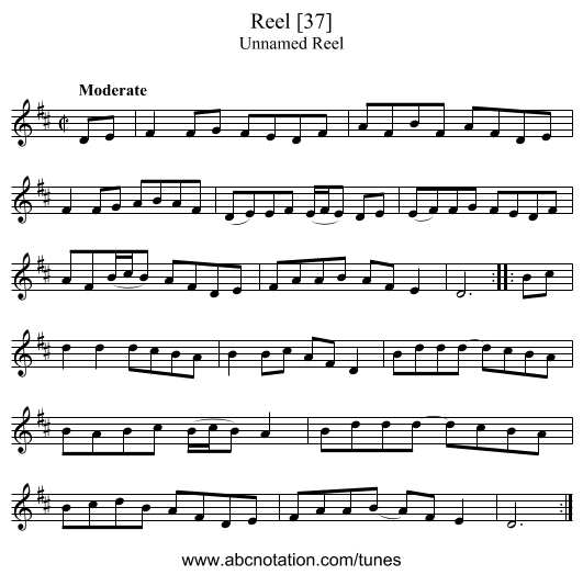 Reel [37] - staff notation