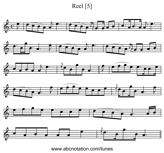 Reel [5] - staff notation