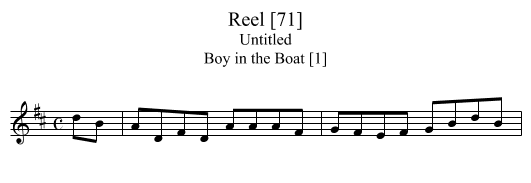 Reel [71] - staff notation
