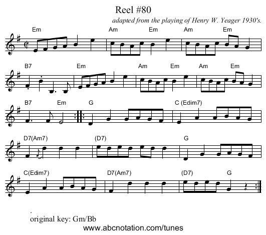 Reel #80 - staff notation