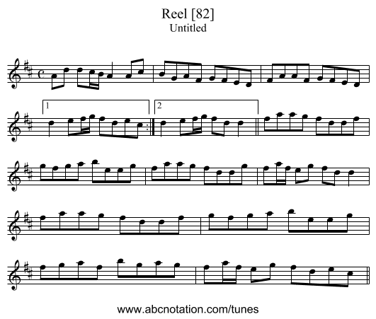 Reel [82] - staff notation
