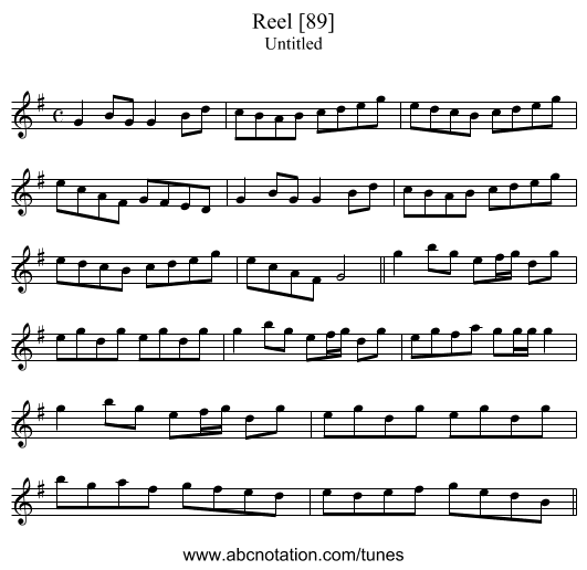 Reel [89] - staff notation