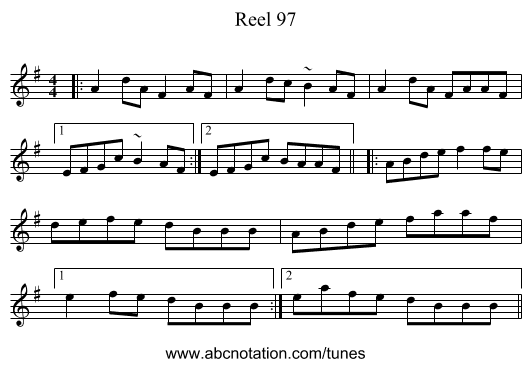Reel 97 - staff notation