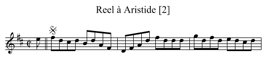 Reel à Aristide [2] - staff notation