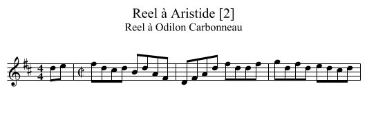 Reel à Aristide [2] - staff notation