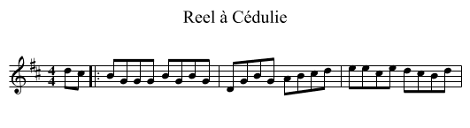 Reel à Cédulie - staff notation