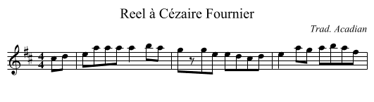 Reel à Cézaire Fournier - staff notation